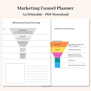Marketing Funnel Planner / Kundenreiseplaner / A4 Printable