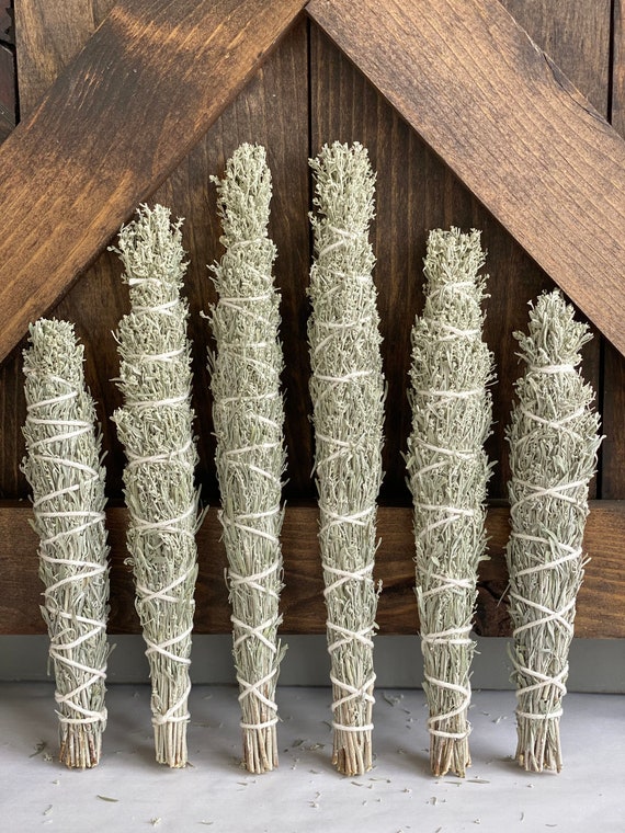 Cedar Sage Smudge Sticks 4 Inch - Sustainably Sourced California White Sage Bundles, Cleansing Ceremony Kit With Instructions