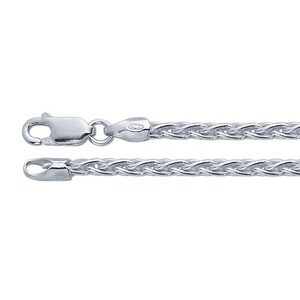 Elegant Thick Sterling Silver Wheat Chain