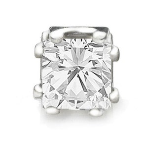 Cubic Zirconium Princess Cut 2ct Stud Earrings