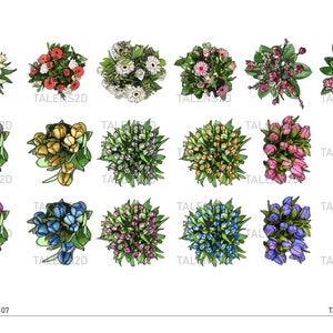 Vista superior de plantas, plantas paisajísticas, símbolos superiores de plantas pintados a mano para arquitectura paisajística