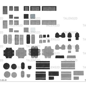 Furniture garden top view, 2D landscape top view for floor plans, PNG files for download