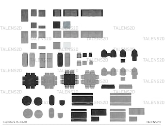 Modern Furniture Top View PNGs for Floor Plans and Landscape Design