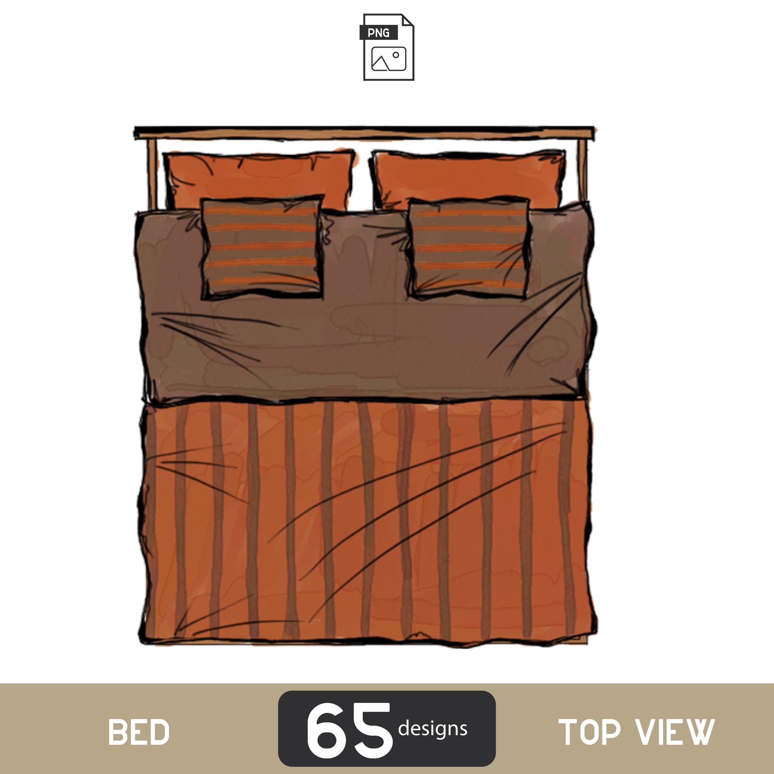 Bed Top View PNG (digital Download) - Etsy, image size:2646x2646