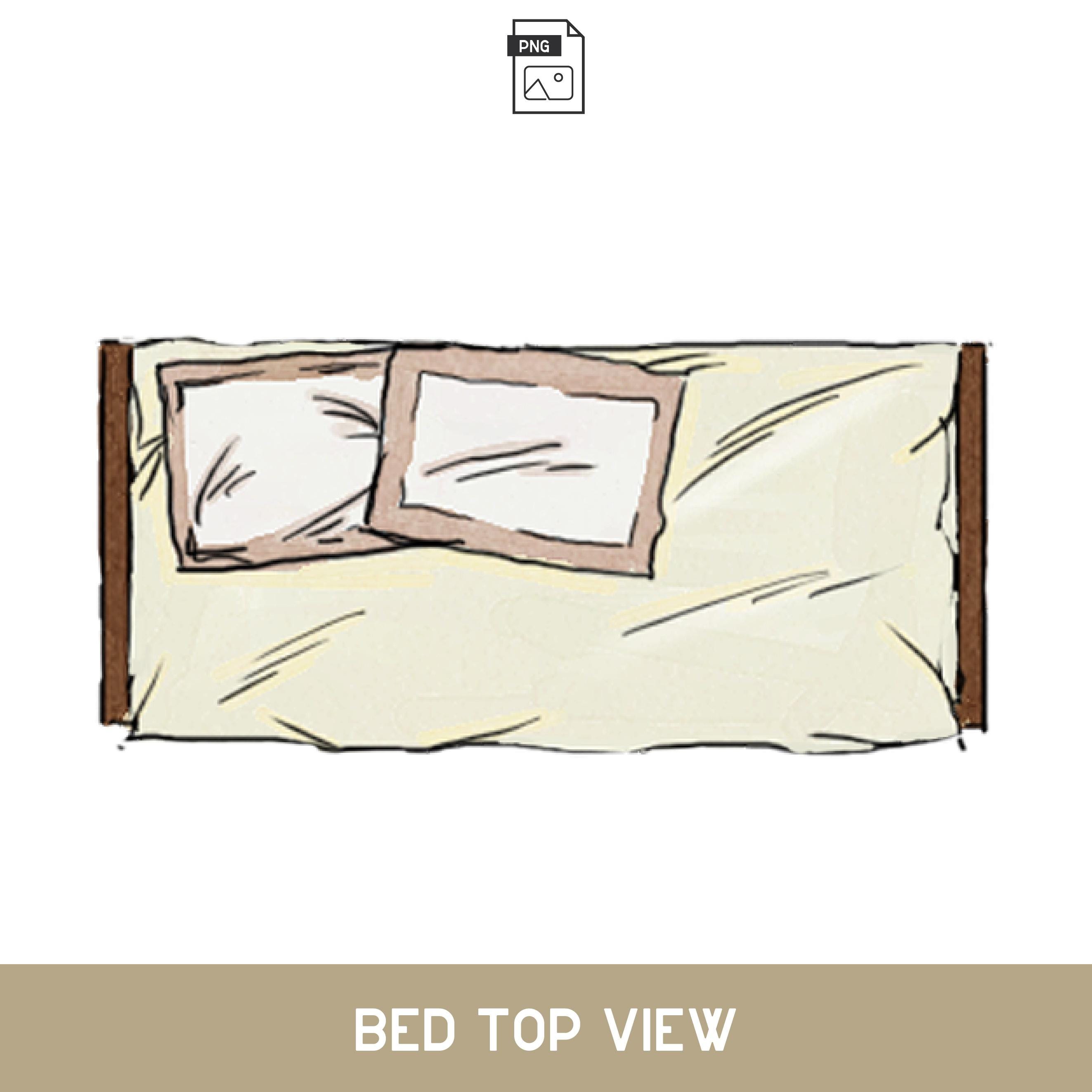 Bed Top View PNG (digital Download) - Etsy Israel, image size:2646x2646