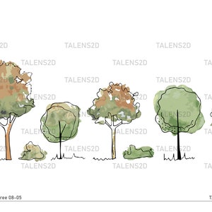 Aquarell Bäume Clipart | Gemalt Baum Clipart | PNG-Dateien | Sofort Download für kommerzielle Nutzung