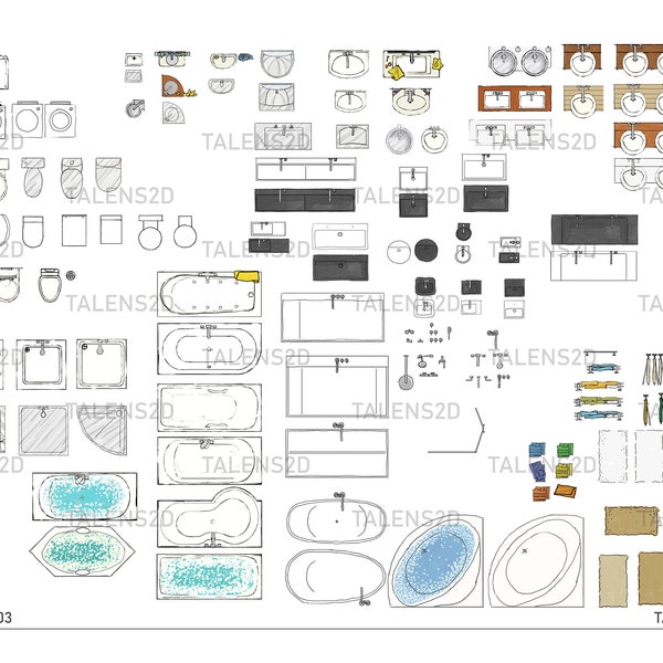 Badezimmer Möbel drauf,2D Möbel drauf, für Grundrisse, PNG Dateien zum Download