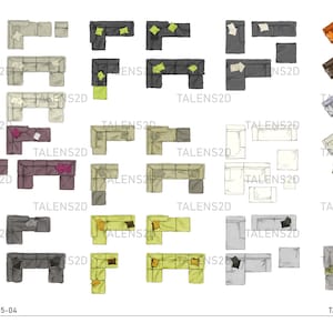 Sofa top view, 2D top view PNG for floor plan, PNG files for download