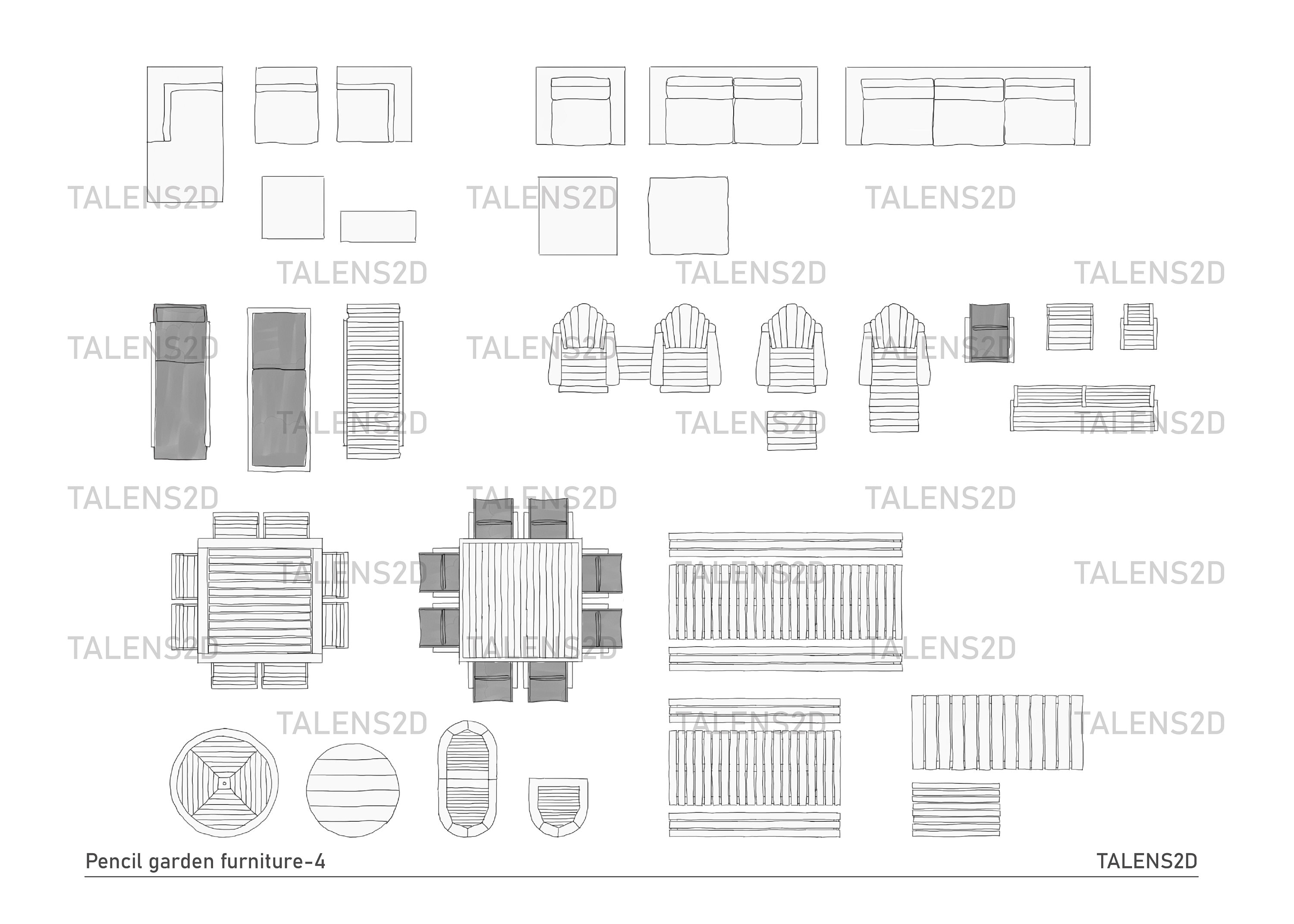 Furniture Garden Top View 2D Landscape Top View for Floor Etsy