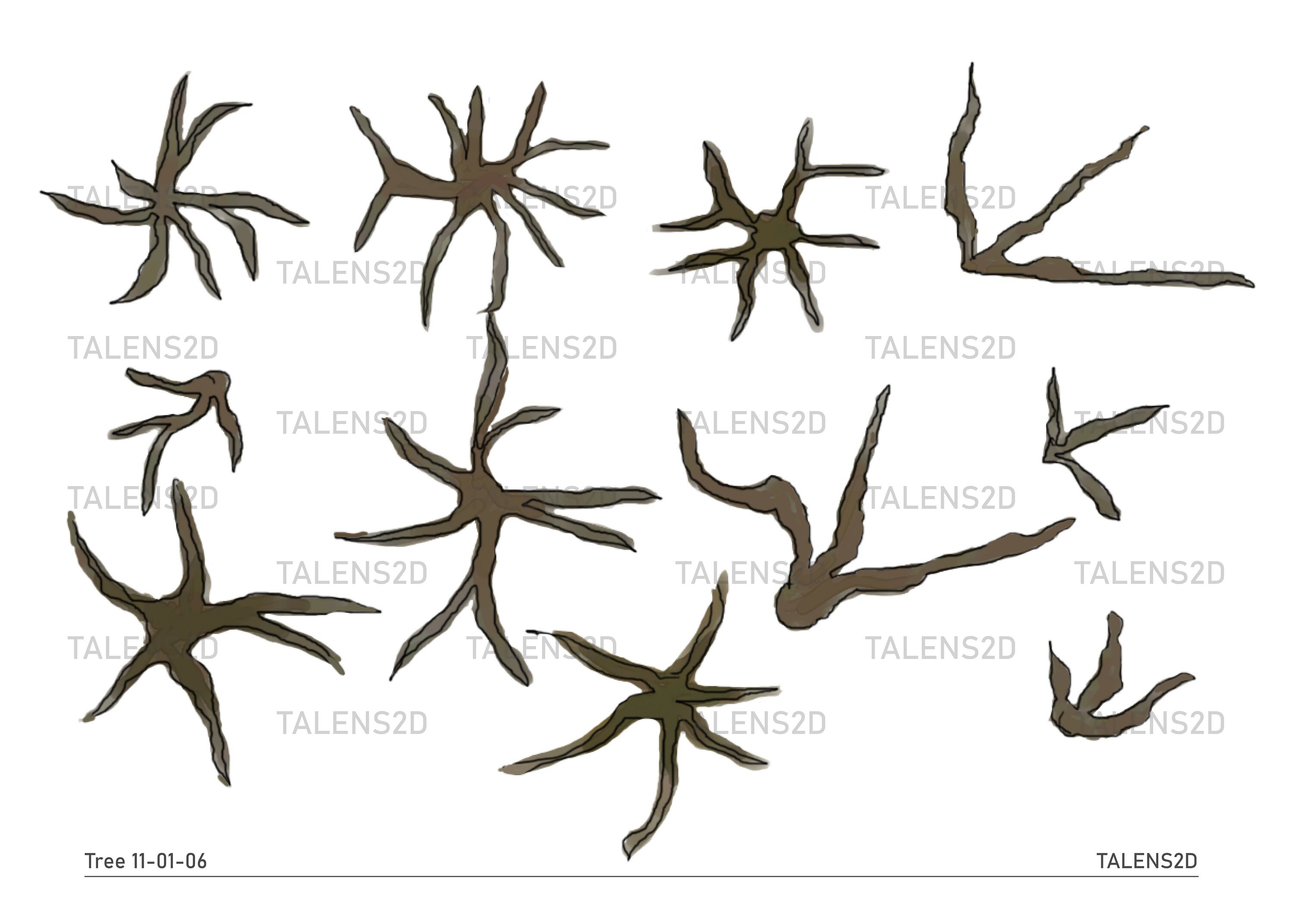 Tree Top View 2D Landscape Clipart in PNG - Etsy