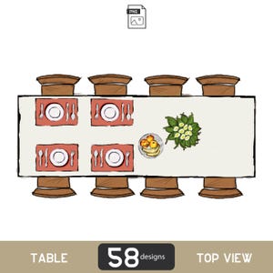 Furniture Top View PNG (Digital Download)