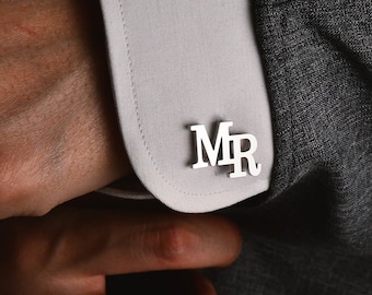 Personalized Initial Cufflinks, Custom Cufflinks, Groomsmen Gifts, Groom Wedding Cufflink, Wedding Gift, Bachelor Party Favor, Gift for Him