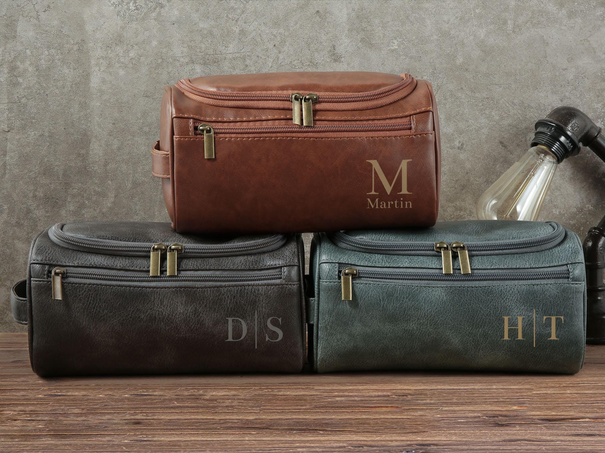 Cosmetic Bag Mens Toiletry Bag Name GetagiftPersonalised Initial