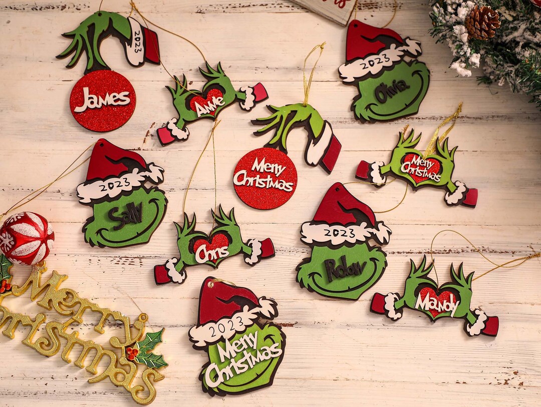 Personalized Grinch Ornament,custom Christmas Ornament With Name,family ...