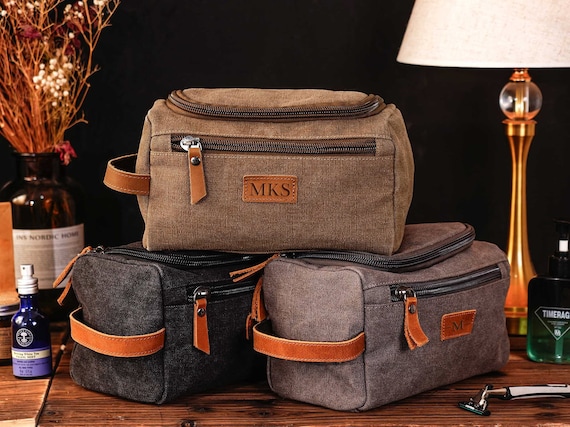 Borsa Da Toilette Personalizzata Uomo - Pelle PU, Con Incisione, Per Viaggi, Regalo Compleanno O Natale - Foto 10