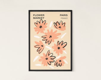 Paris flower market poster | contemporary illustration art print