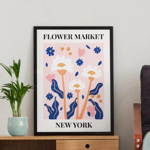 New york flower market poster | contemporary illustration art print