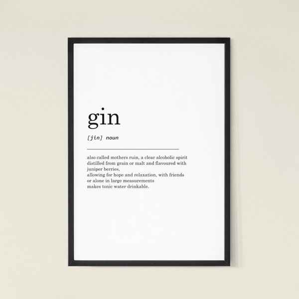 Gin Definition Etsy UK