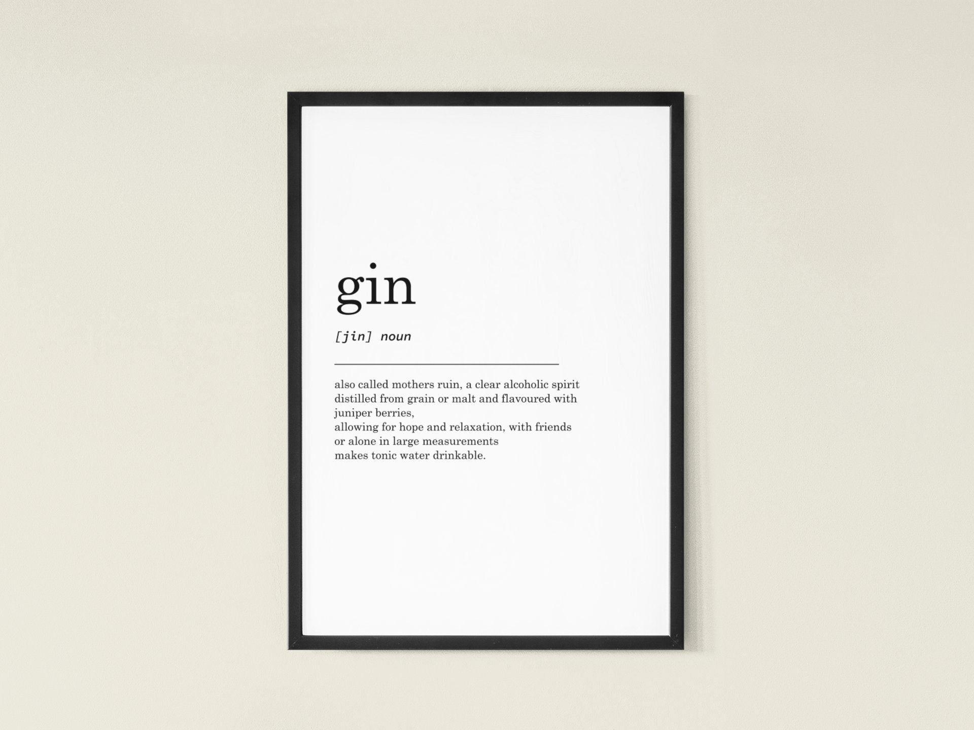 Gin Definition Print Wall Art Prints Gin Lover Gifts Etsy UK