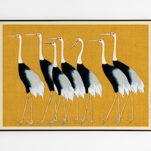 Japanese Red Crown Cranes by Ogata Korin (1658-1716) Vintage Poster | Exhibition quality print