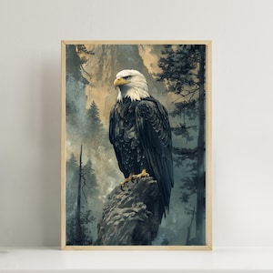 Bald eagle print American Eagle poster print Nature Bird wallart