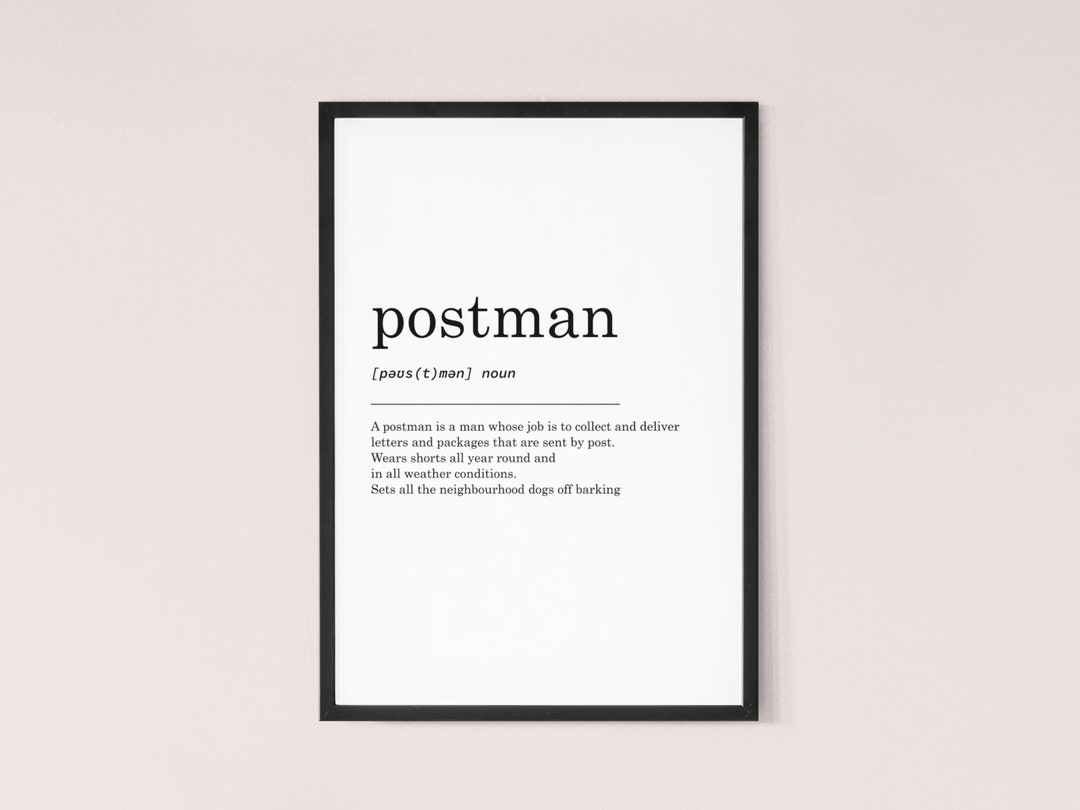 Postman Definition Print Wall Art Prints Postman Gifts Birthday Gift postman-definition-print-wall-art-prints-postman-gifts-birthday-gift