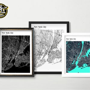 New York City Map Poster Street Map USA print America Home Gift.