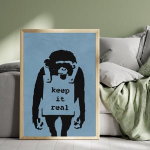 【インパクトページ 】WCP MONKEY KEEP IT REAL Keep It Real Monkey by Banksy Art Print - Etsy