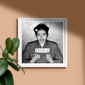 Rosa Parks poster Mugshot print Police mug-shot portrait, Activist print