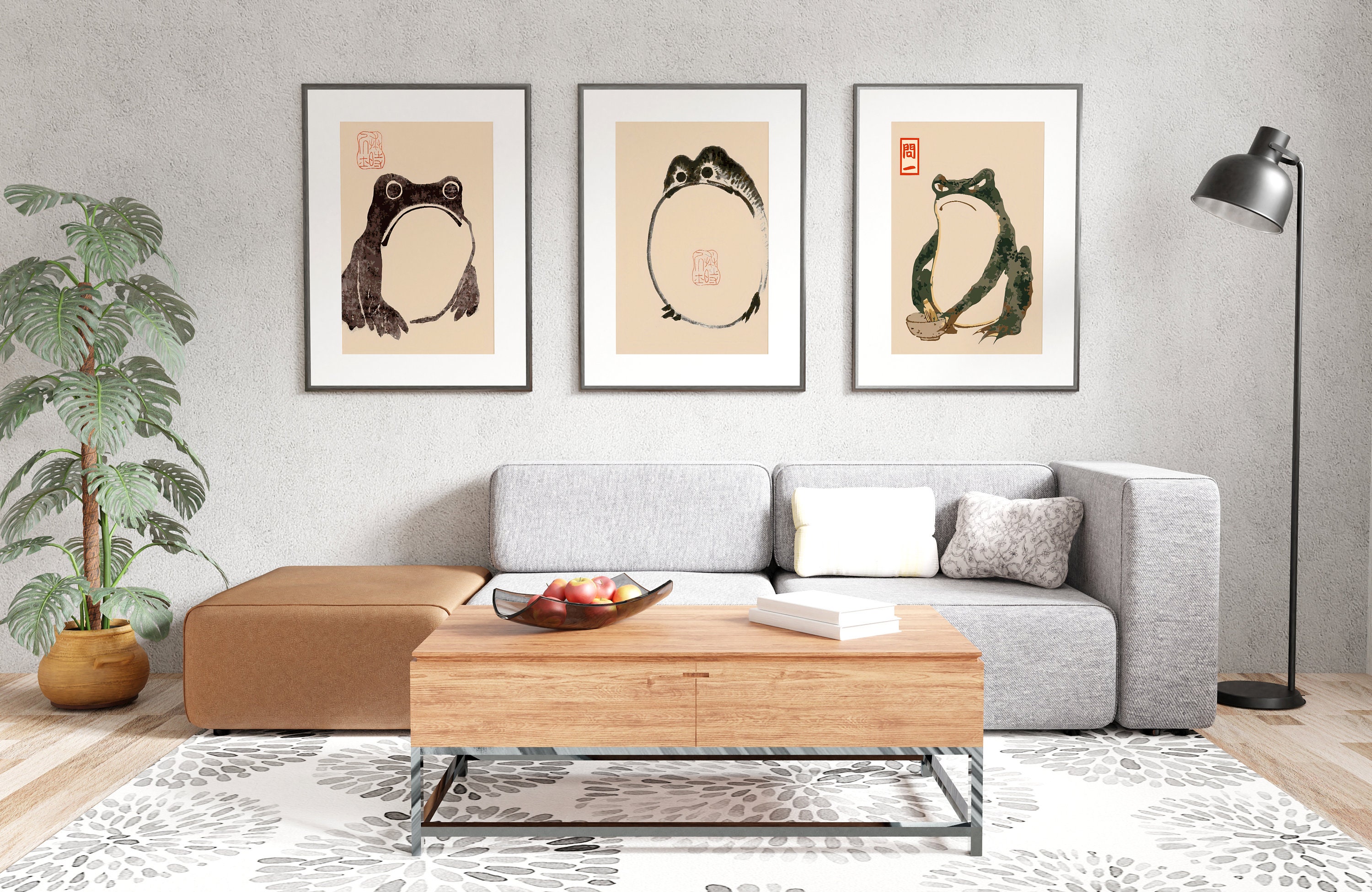 Japanese Frog Art Print Matsumoto Hoji Frog | Cute Angry Toad