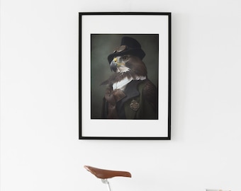 Hawk Print wearing an edwardian goth outfit