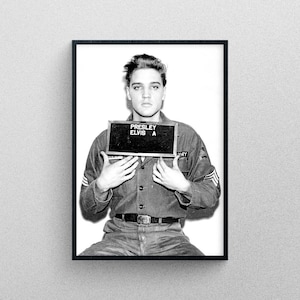Elvis Presley poster Mugshot print army mug-shot portrait, exhibition quality print