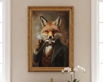 Irish fox vintage gentleman print