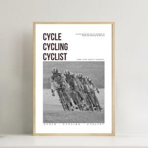 Cycle, Cycling, Cyclist definition Print. Bicycle lover wallart poster gift