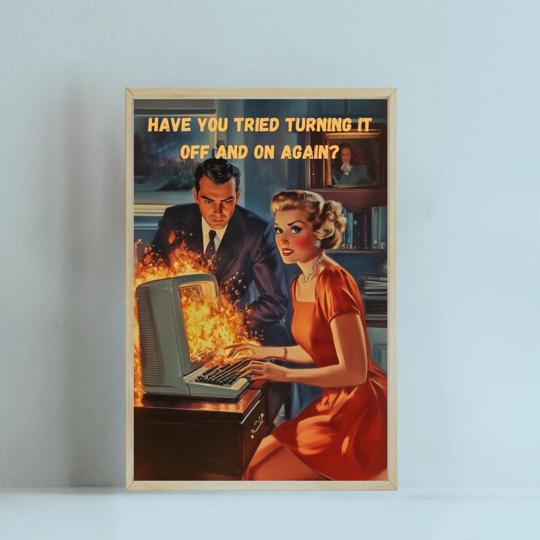 Sottobicchiere Divertente In MDF Lucido 'Have You Tried Turning It Off And On Again?' Idea Regalo Geek Per Tazze E Bicchieri, 9x9 Cm - 3