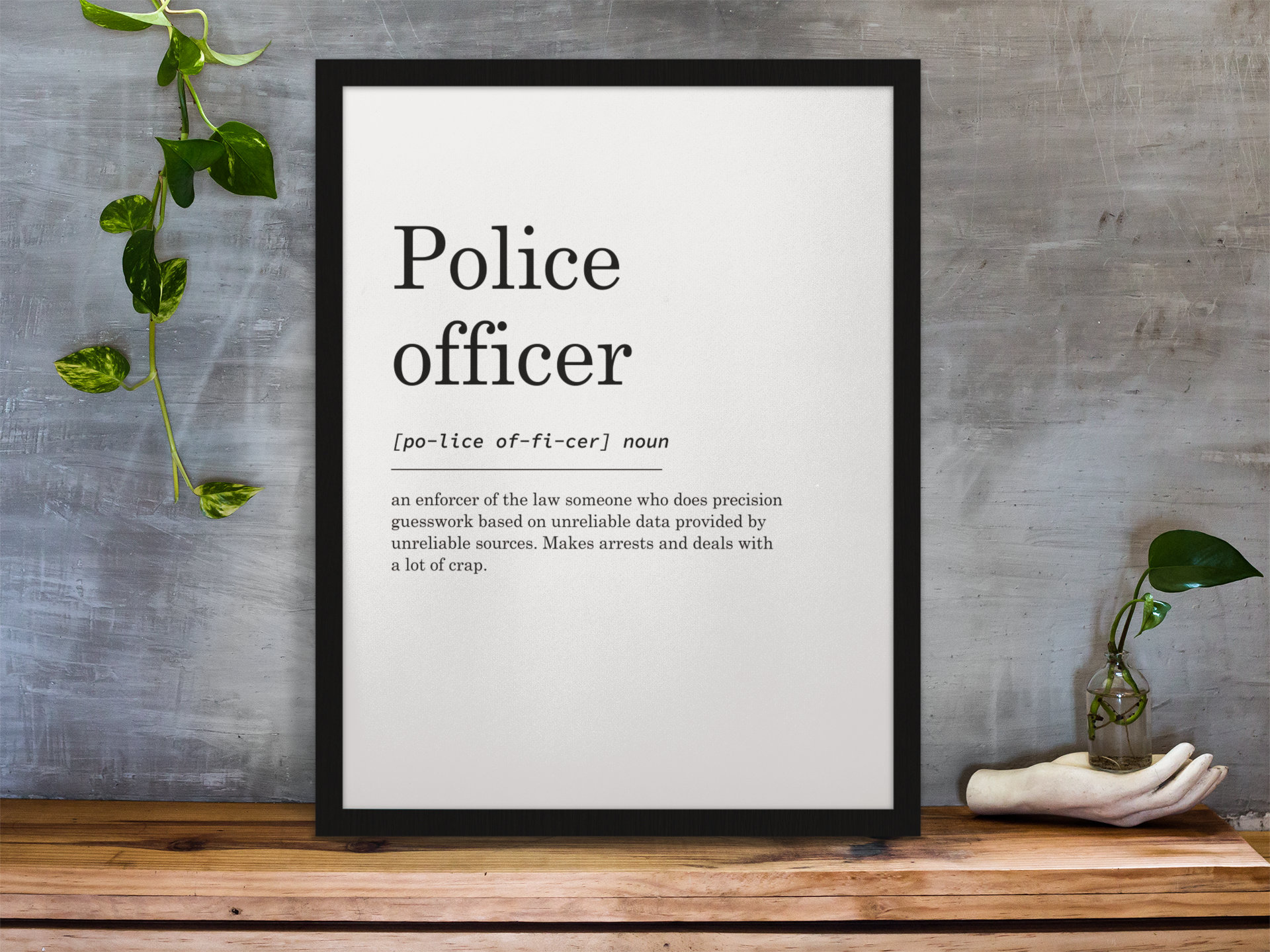 Police Officer Definition Print Wall Art Prints Police Etsy UK
