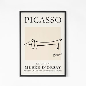 Picasso&#39;s Dachshund Dog line drawing Poster Art Musée d&#39;Orsay