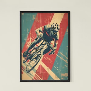 Cyclist Racer Retro print cycling wall art gift poster