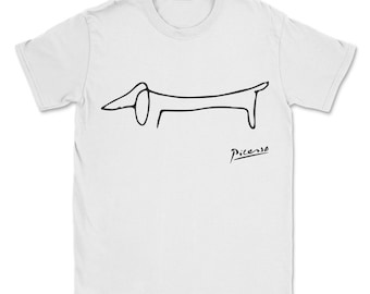 Dachshund line drawing, Pablo Picasso t-shirt