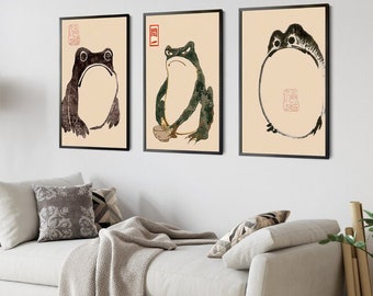 Japanese Frog Art Print Matsumoto Hoji Frog | Cute Angry Toad