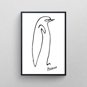 Picasso's Penguin Poster Art Drawing | Exhibition Print in High Resolution