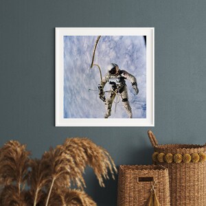 Astronaut Floating in space Print NASA Poster art, Space Engineering Art Print