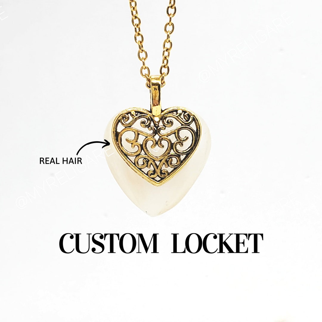 Custom Locket Hair Keepsake Cremains Jewelry. Horse Hair Etsy