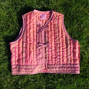 Shimmer in Blush Quilt Vest - Size Large / UK 16-18 / US 12-14