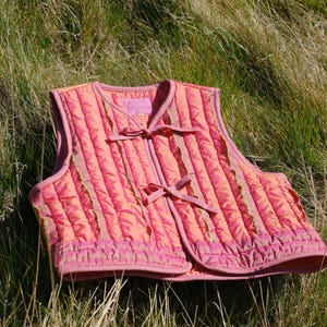 Shimmer in Blush Quilt Vest - Size Medium / UK 12-14 / US 8-10