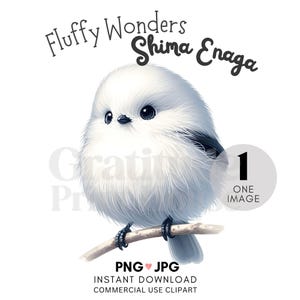 Clipart aquarelle mignon | Oiseaux japonais | Shima Enaga | Clipart unique | Impression d'oiseau japonais | Cartes de voeux | Album | Art fantaisiste
