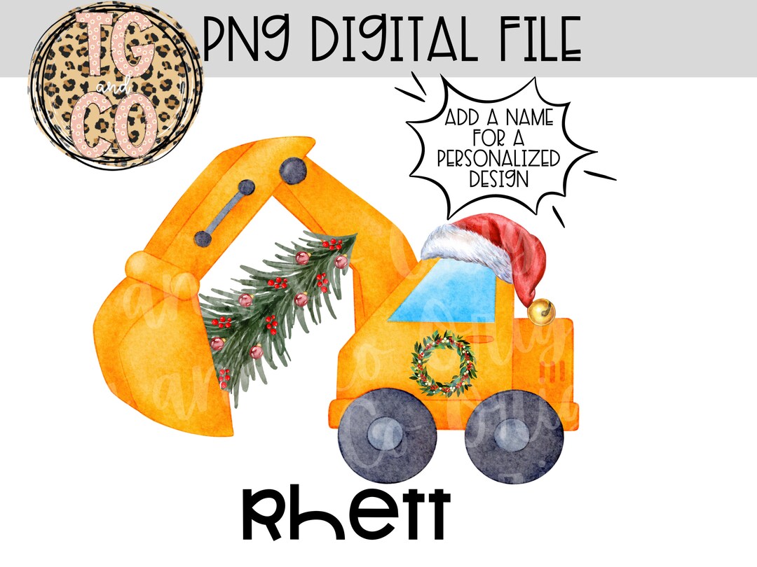 Excavator Png, Christmas Png, Kid Christmas Png, Kid Christmas Shirt