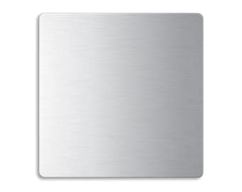 Stainless steel rectangle made of matt brushed stainless steel, blank, 85 x 85 mm, with rounded corners