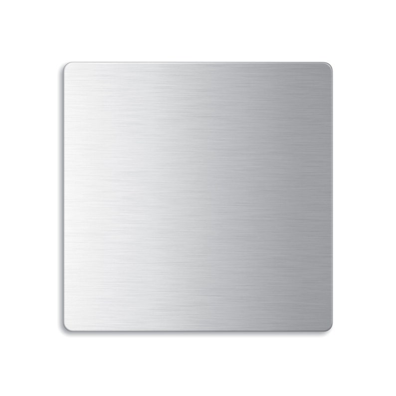 Stainless steel rectangle made of matt brushed stainless steel, blank, 85 x 85 mm, with rounded corners image 1