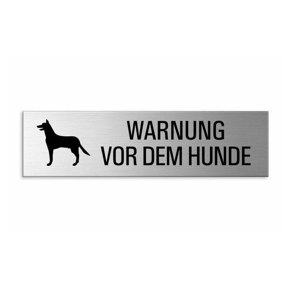 Schild Achtung Hund 150 x 40 mm aus Aluminium selbstklebend